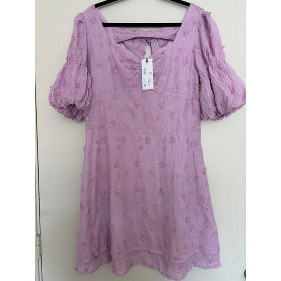 laberail Dresses & Skirts - Labelrail x Cheapchicfinds Purple Floral Dress Bow Back Plus Size 16 Cottagecre